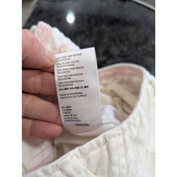 Anthropologie wide Leg Pants women's size 2 cream off white linen blend - Picture 7 of 7